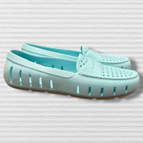 Floafers Women’s Size 8 Aqua Blue Waterproof Penny Loafers Slip-On Boat Shoes - Picture 2 of 8